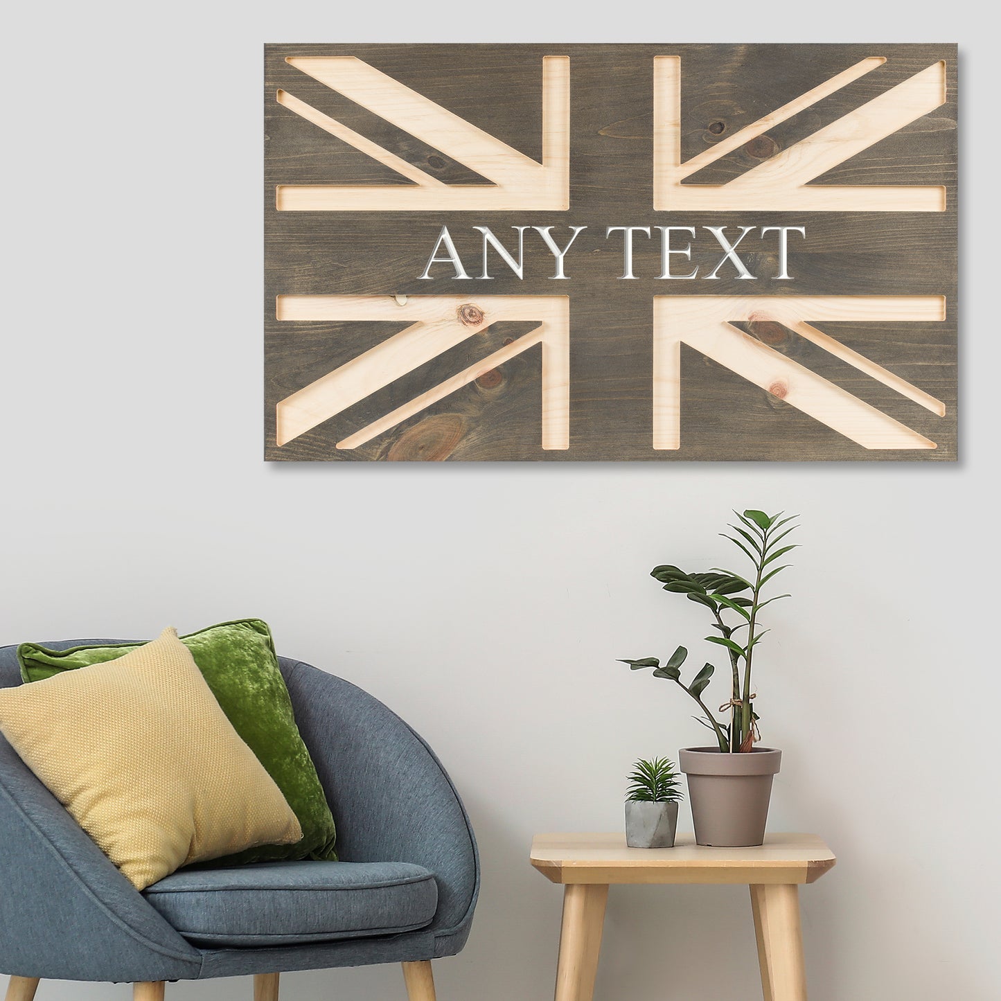 Handmade Personalised Wooden Union Jack Flag