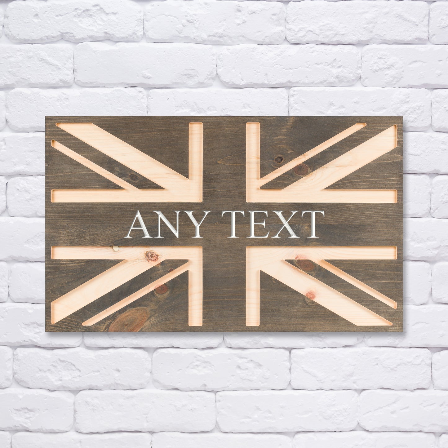 Handmade Personalised Wooden Union Jack Flag