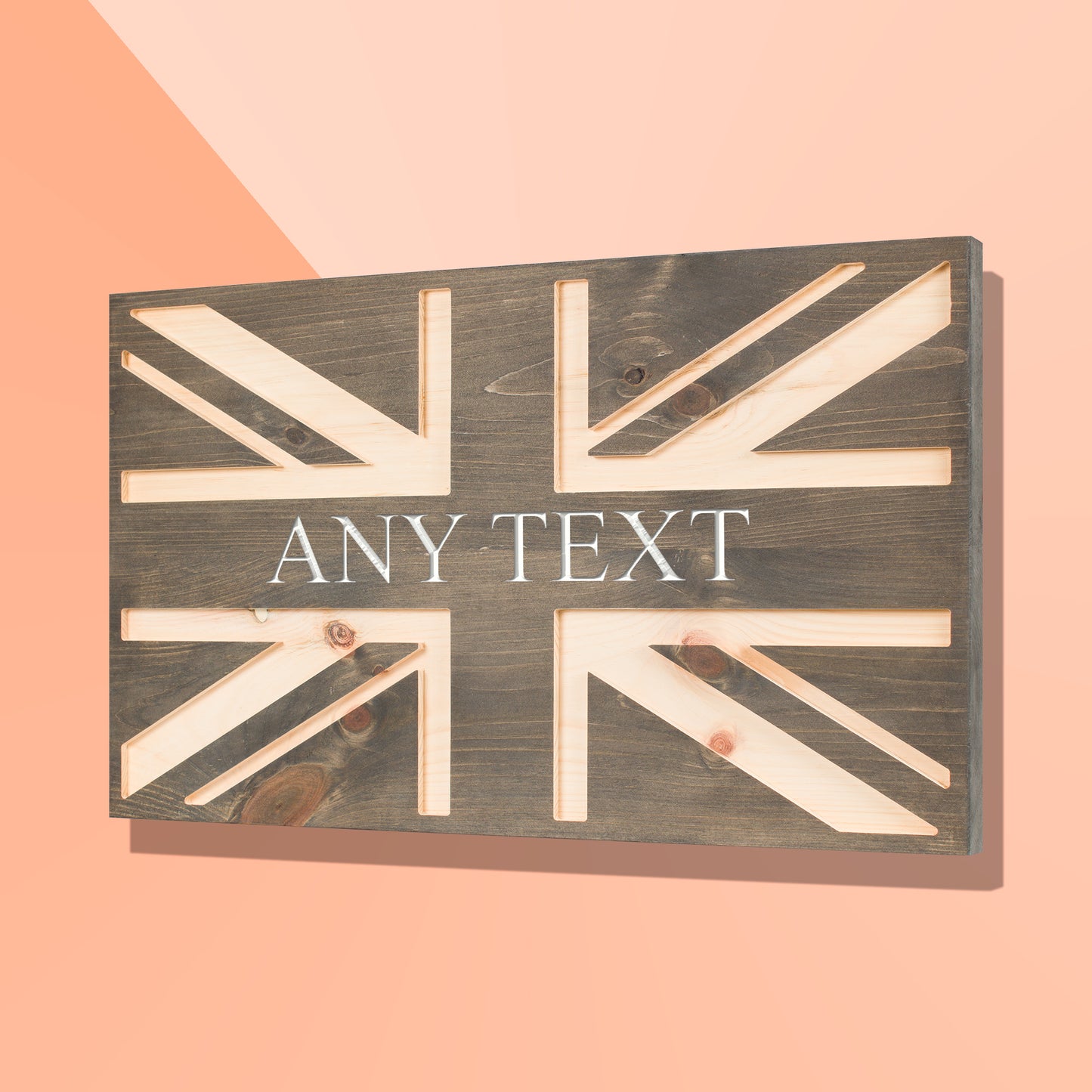 Handmade Personalised Wooden Union Jack Flag