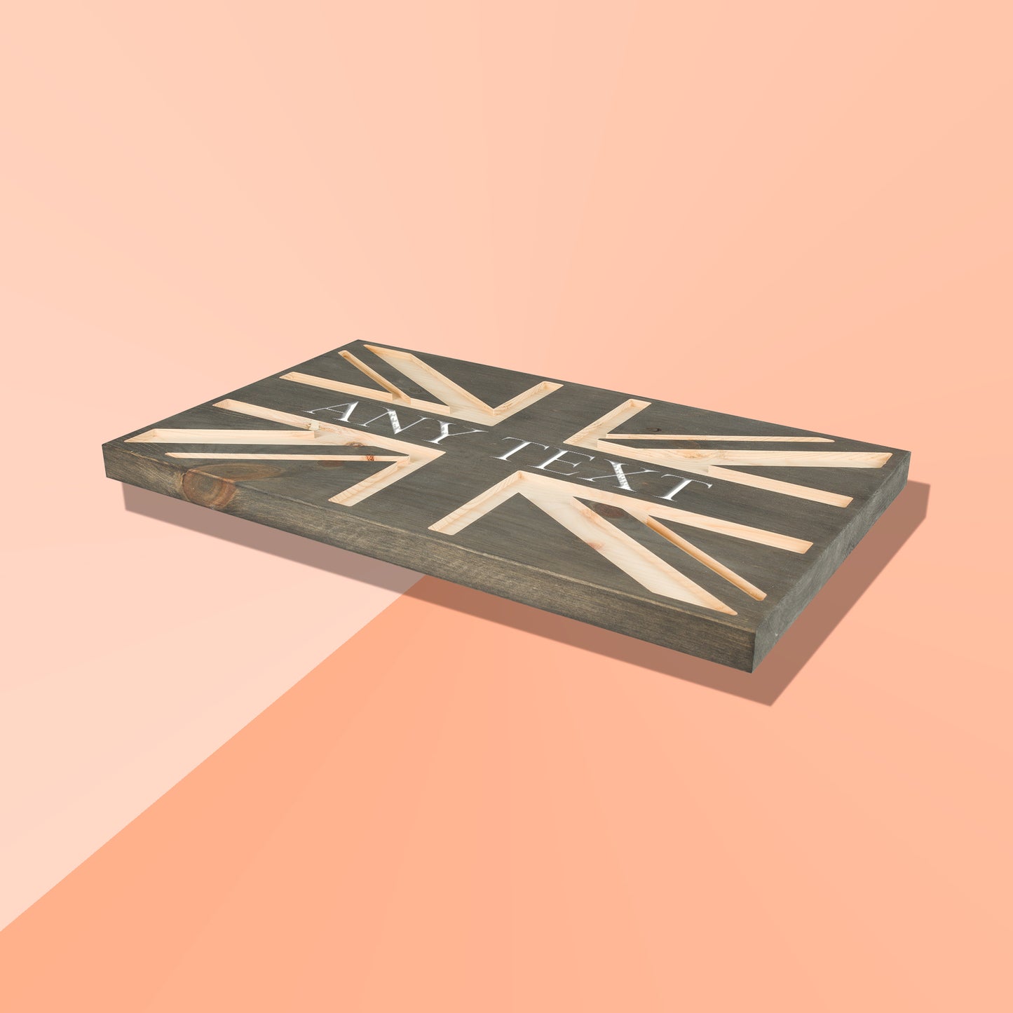 Handmade Personalised Wooden Union Jack Flag