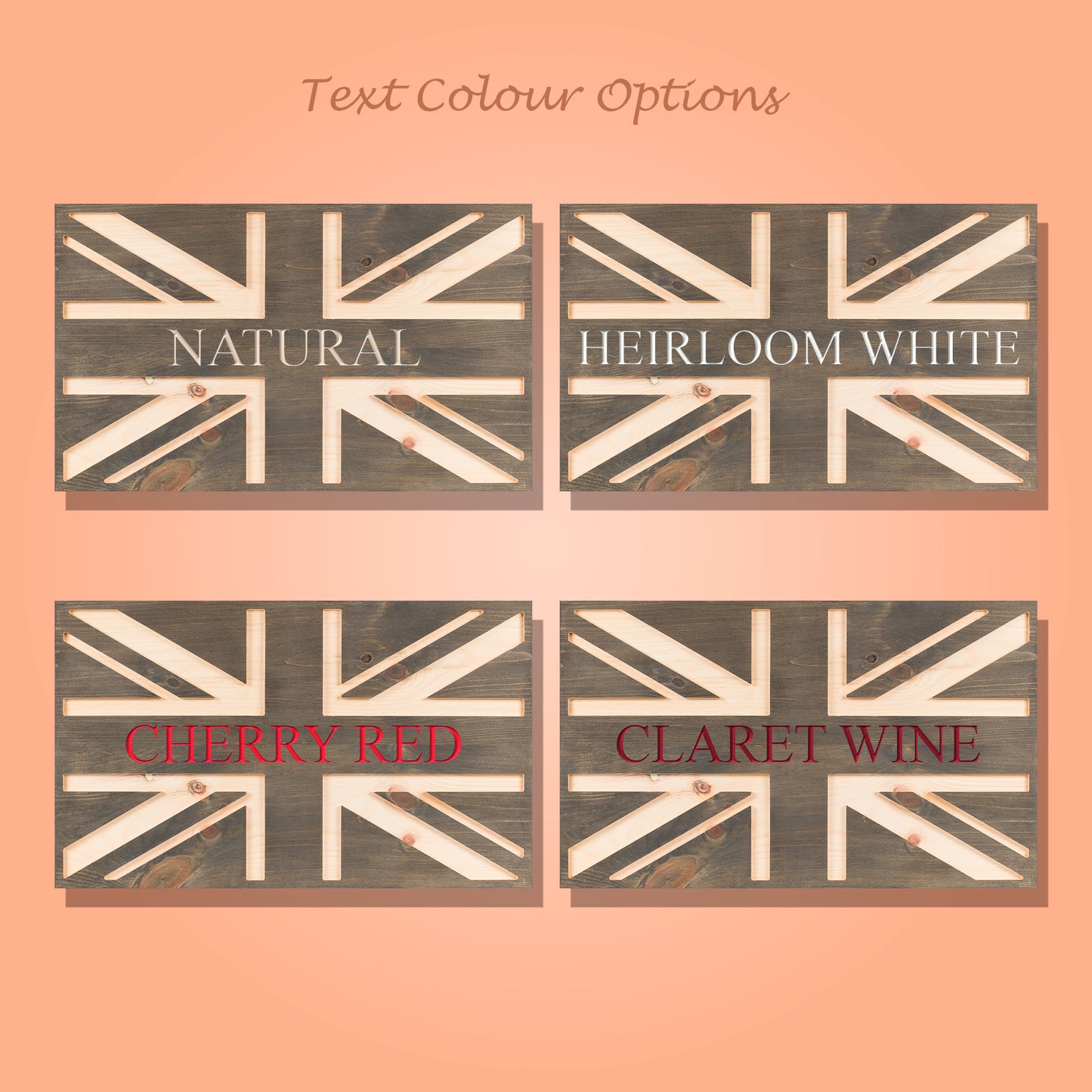 Handmade Personalised Wooden Union Jack Flag