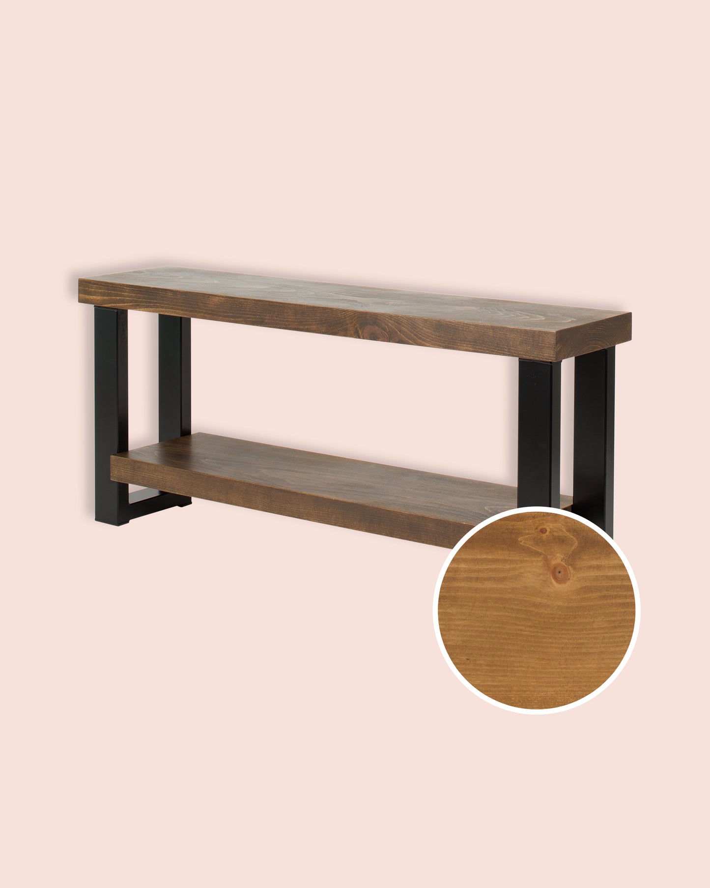 Handmade Wooden & Metal Shoe Bench