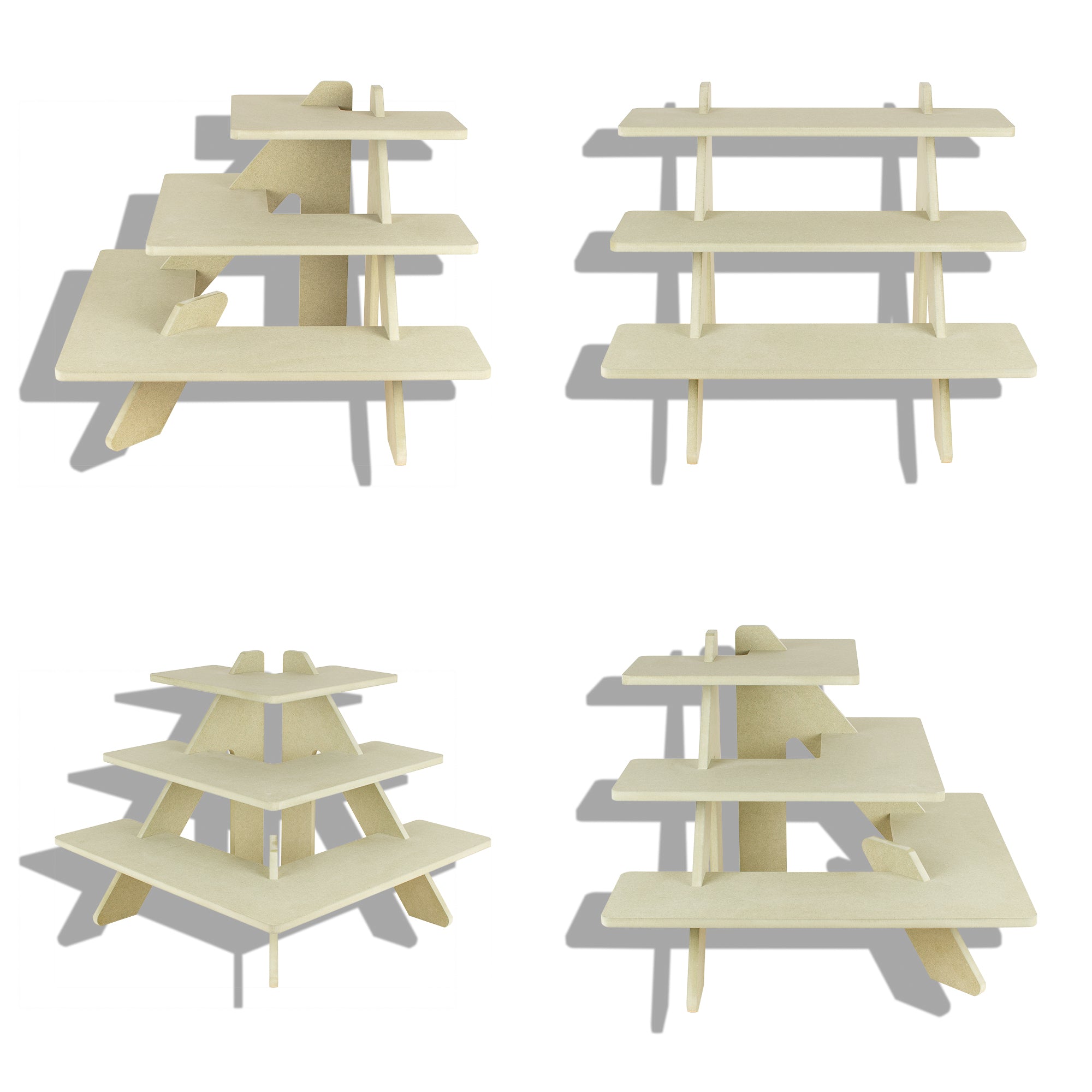 Wooden Tiered Riser Shelf – 3-Tier Display for Counters & Events ...